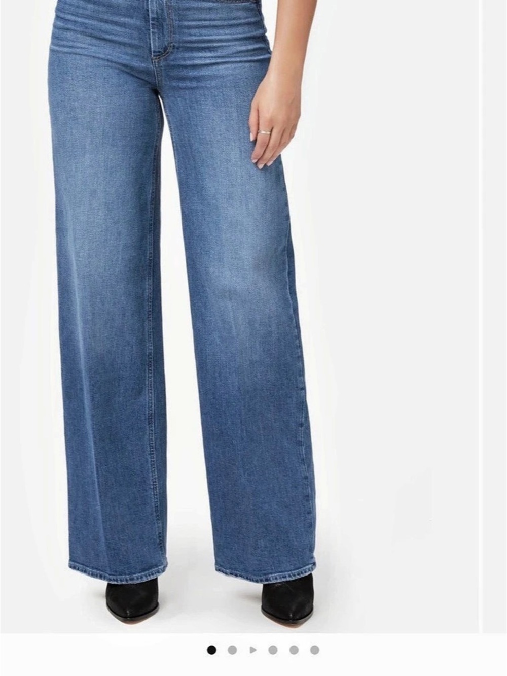 PAIGE Sasha High Waist Wide Leg Jeans Blue Waist 32
